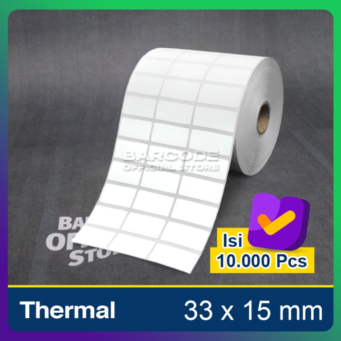 

Terlaris Label Barcode 33X15 Mm 3 Line Stiker Thermal 33 X 15 Mm Core 1" Inch