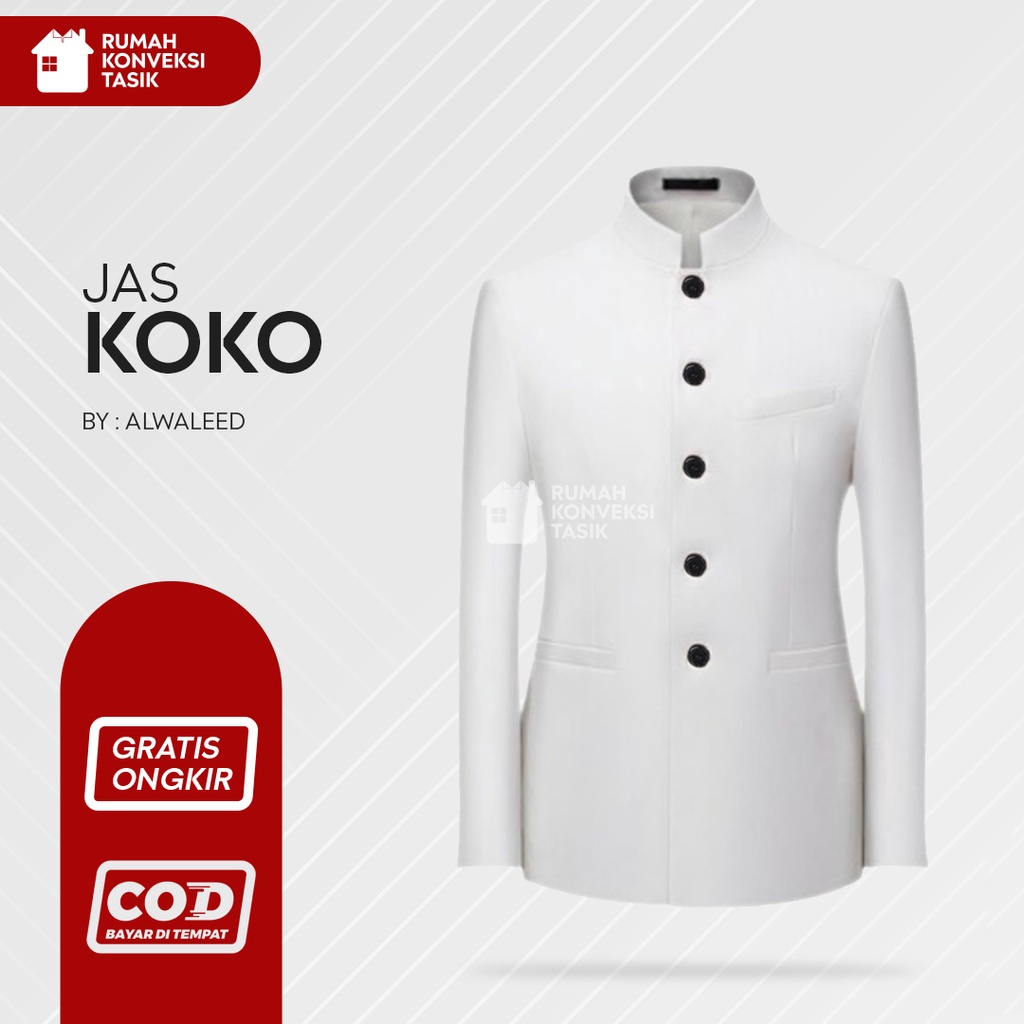 Jas santri/Jasko / Jas Mandarin Pria Putih