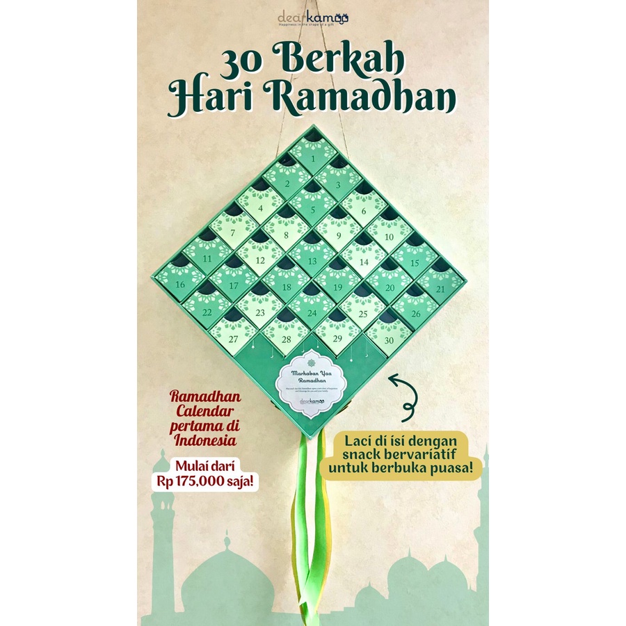 

Ramadhan Calendar - Celebrating the 30 Days of Ramadhan / Advent Calendar Ramadhan / Hampers Ramadhan / Hampers Idul Fitri / Hampers Makanan Lebaran / Hampers Makanan Ramadhan / Hampers Kurma Kacang Lapis