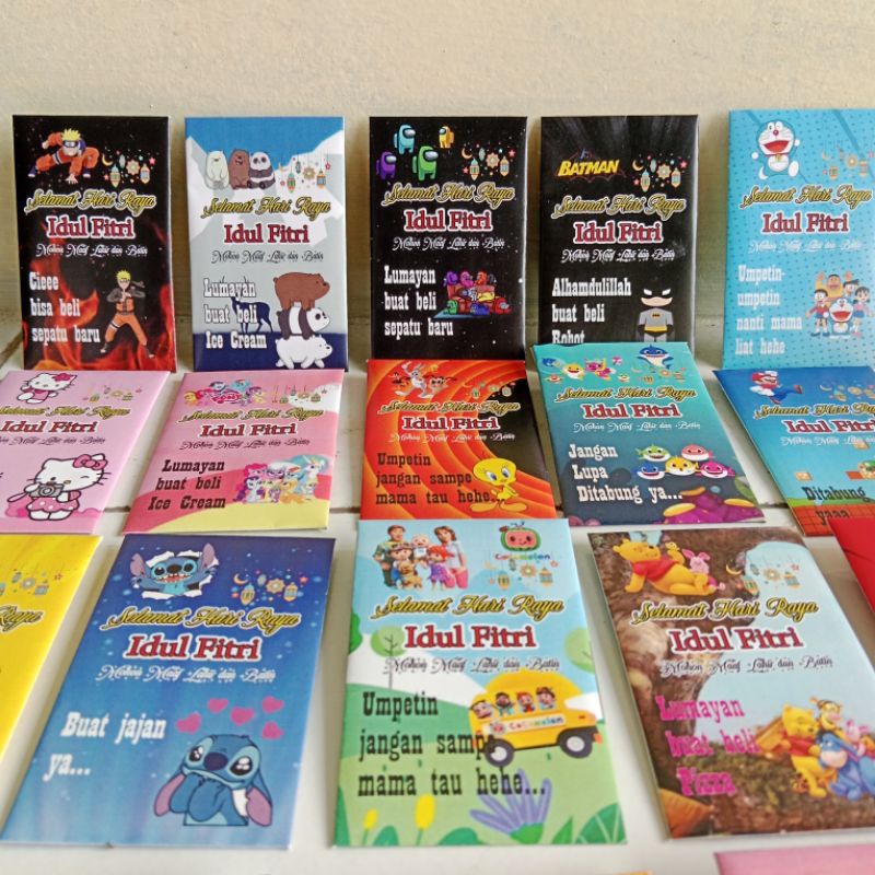 

READY STOCK Amplop lebaran karakter/Amplop THR Karakter/Amplop THR random karakter