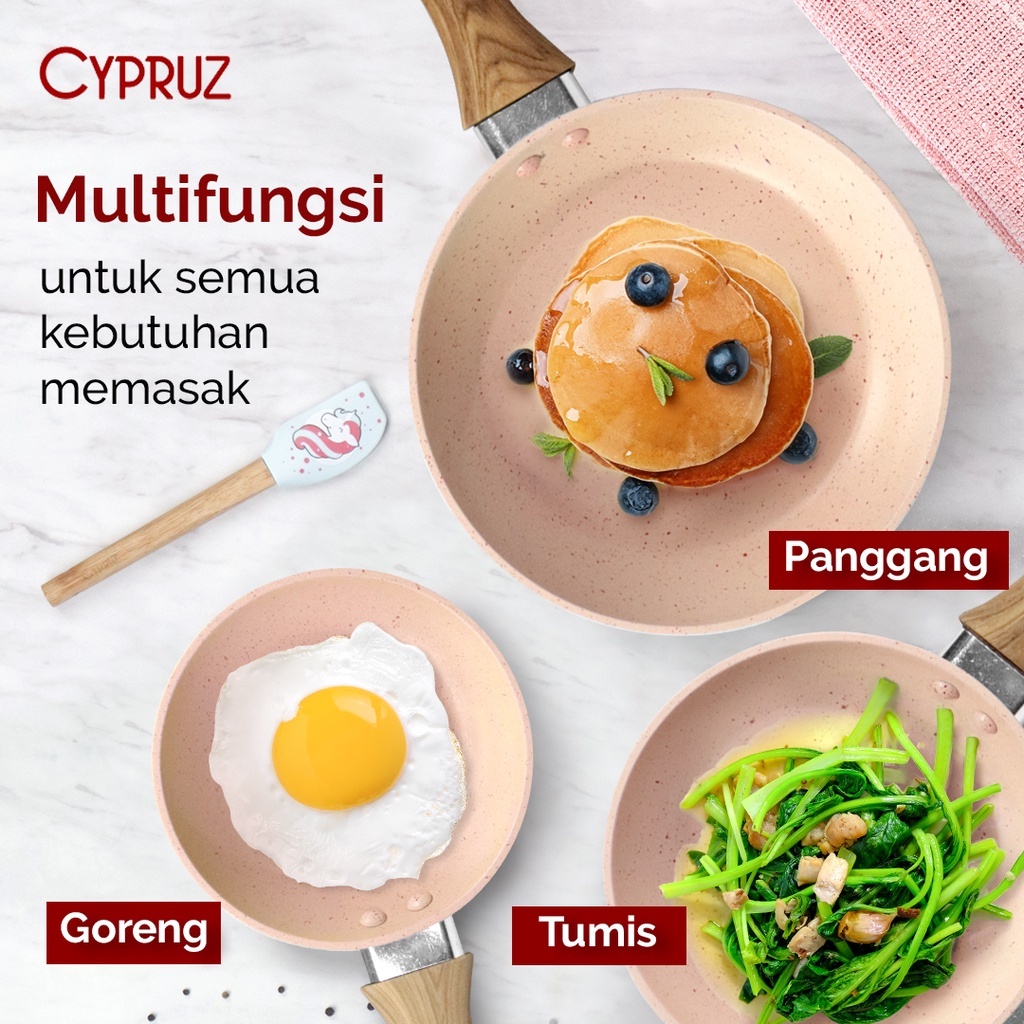 Cypruz COLOURFUL MINI PINK MARBLE Series: FRY Pan