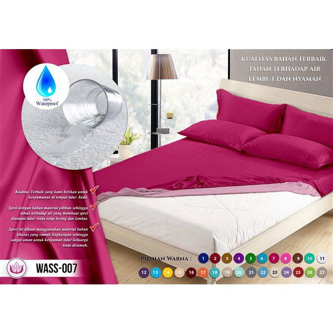 SPREI WATERPROOF TINGGI 30 POLOS / SPREI ANTI AIR / SPREI ANTI OMPOL / 120x200 / 160x200 / 180x200 /