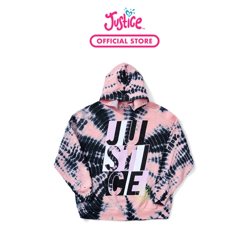 Justice Girls Oversized Hoodie - Jaket Sweater Anak Perempuan (Pink)
