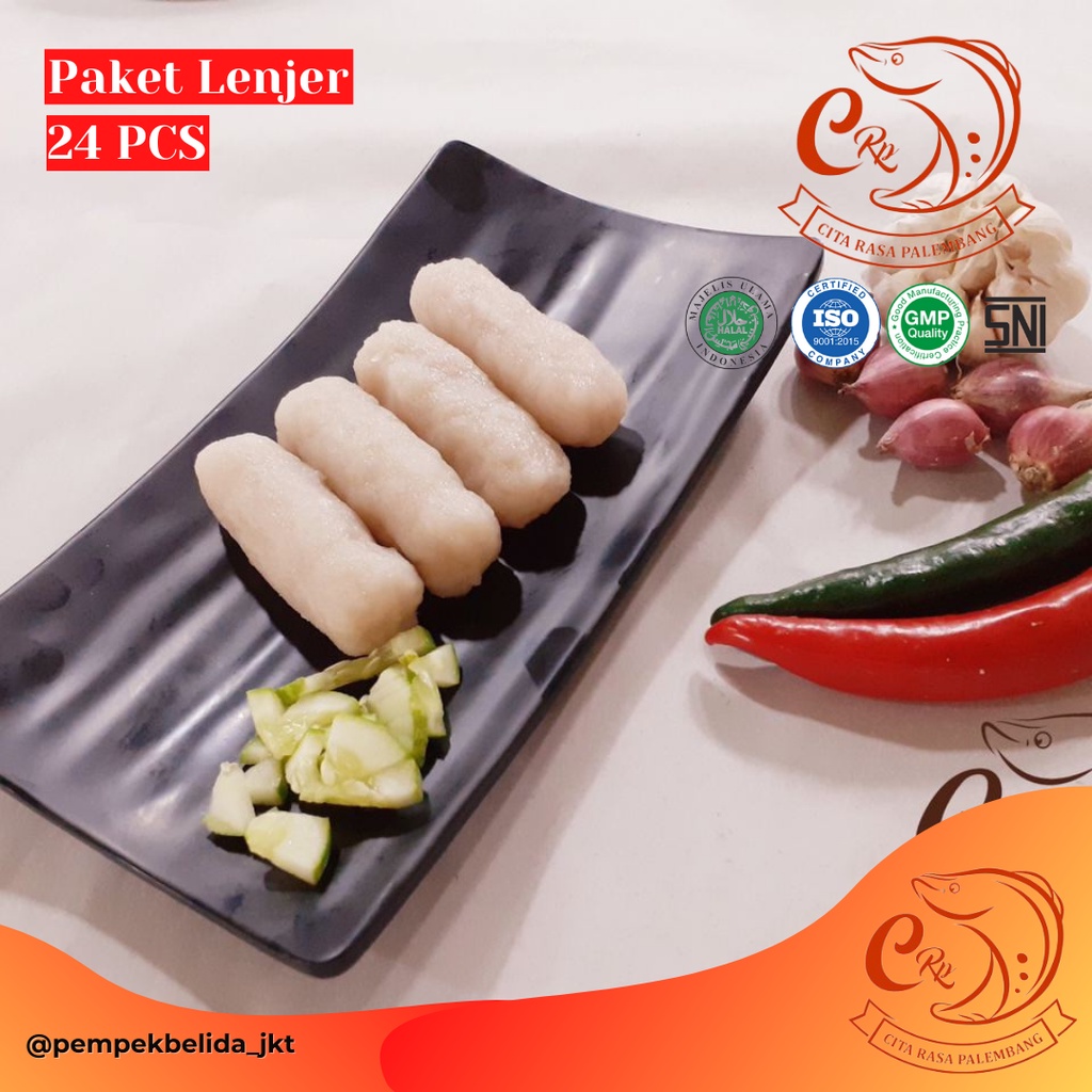 

Paket F Pempek Lenjer 24 PCS + 3 Cuko 70 ML (1 BOX/24 PCS) - Pempek Belida CRP Frozen Asli Palembang