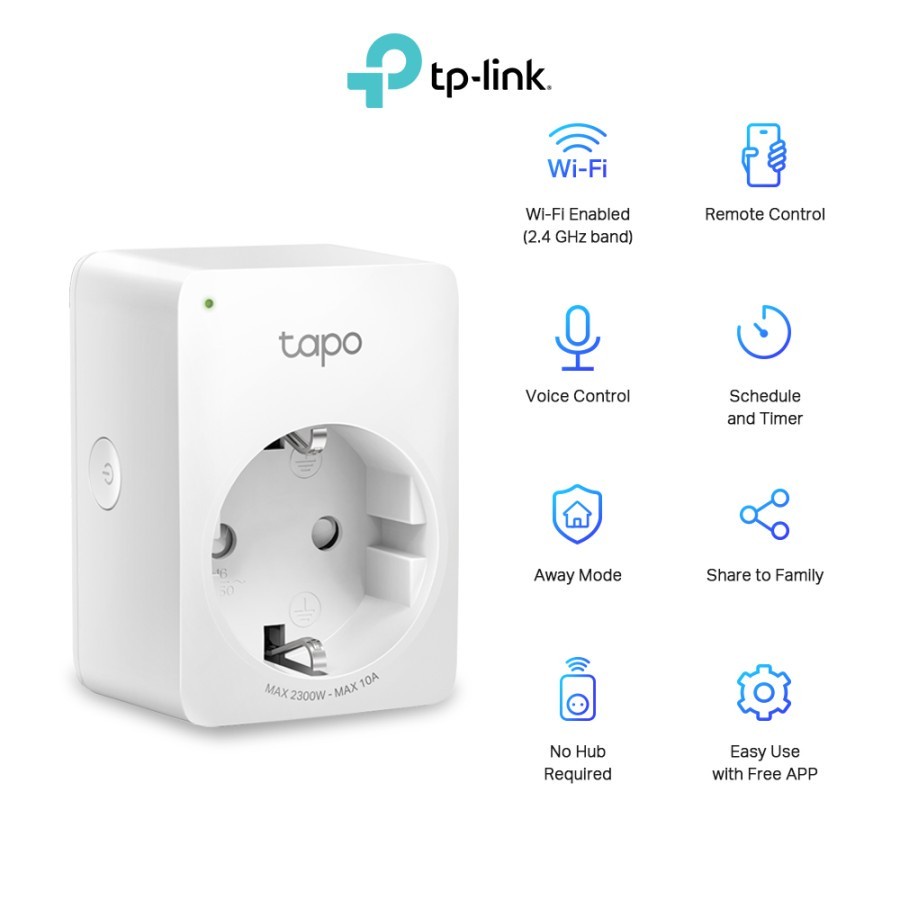 Tp-link Tapo P100 Mini Smart Wi-Fi Socket Smart PLUG Wireless Colokan