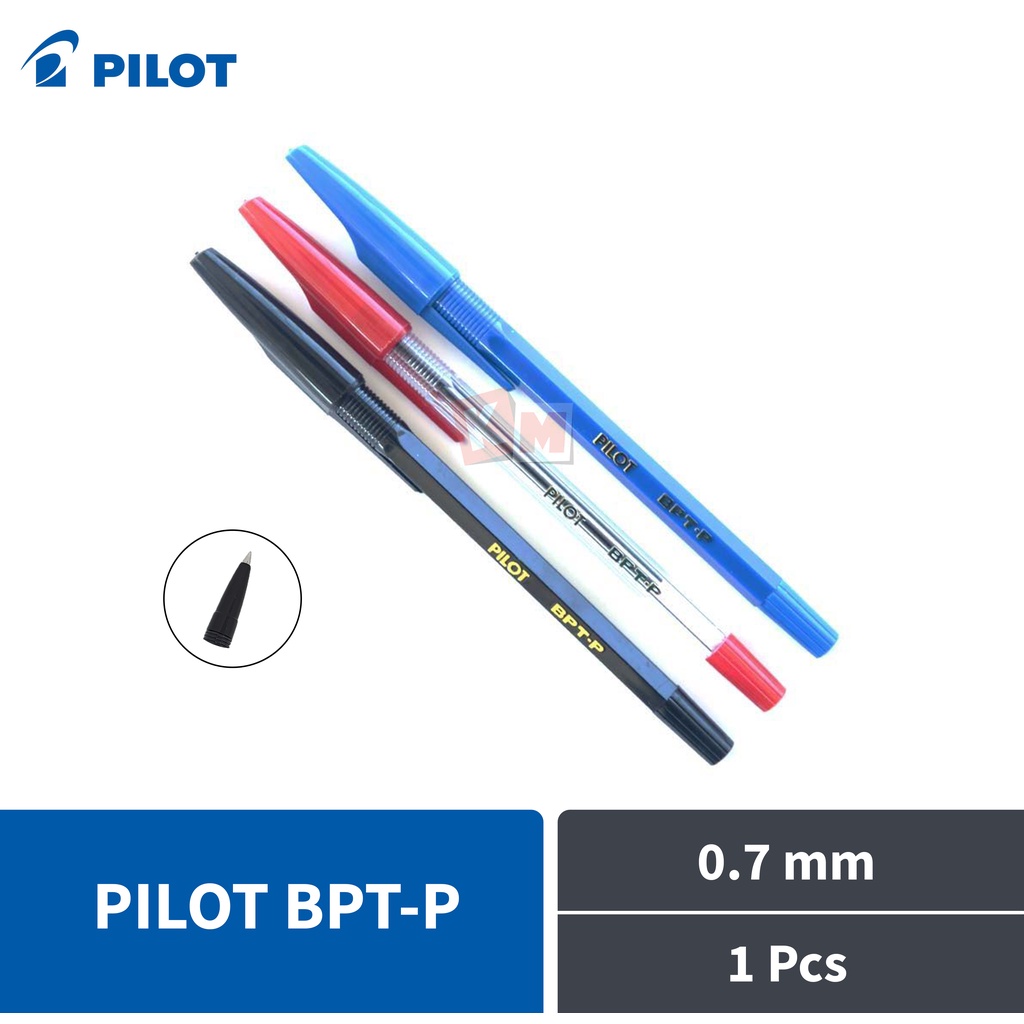 Pulpen Ballpoint Pena Pilot BPT-P BPTP 0.7 mm Hitam / Biru / Merah