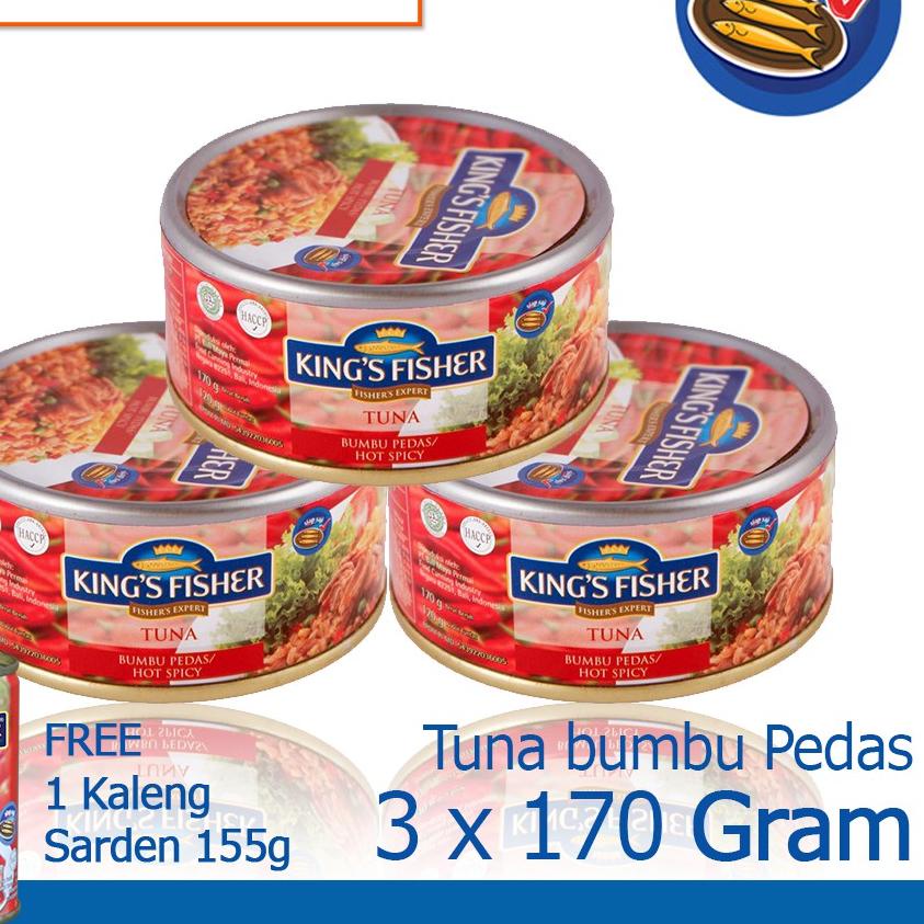 

♖ King's Fisher Paket 3 Pcs Tuna Hot Spicy 170 gr gratis sarden 155 gr ✱