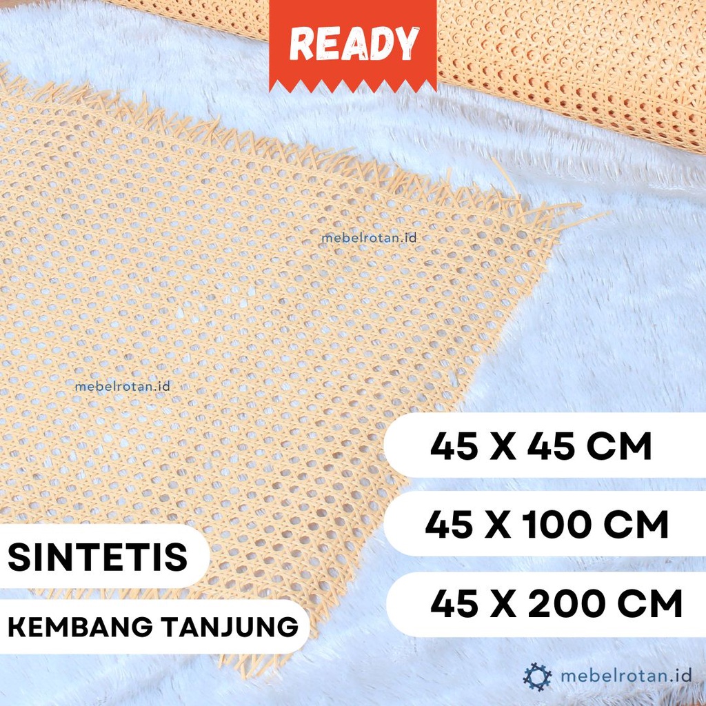 Anyaman Rotan Lembaran Sintetis 45 cm | Webbing Kembang Tanjung
