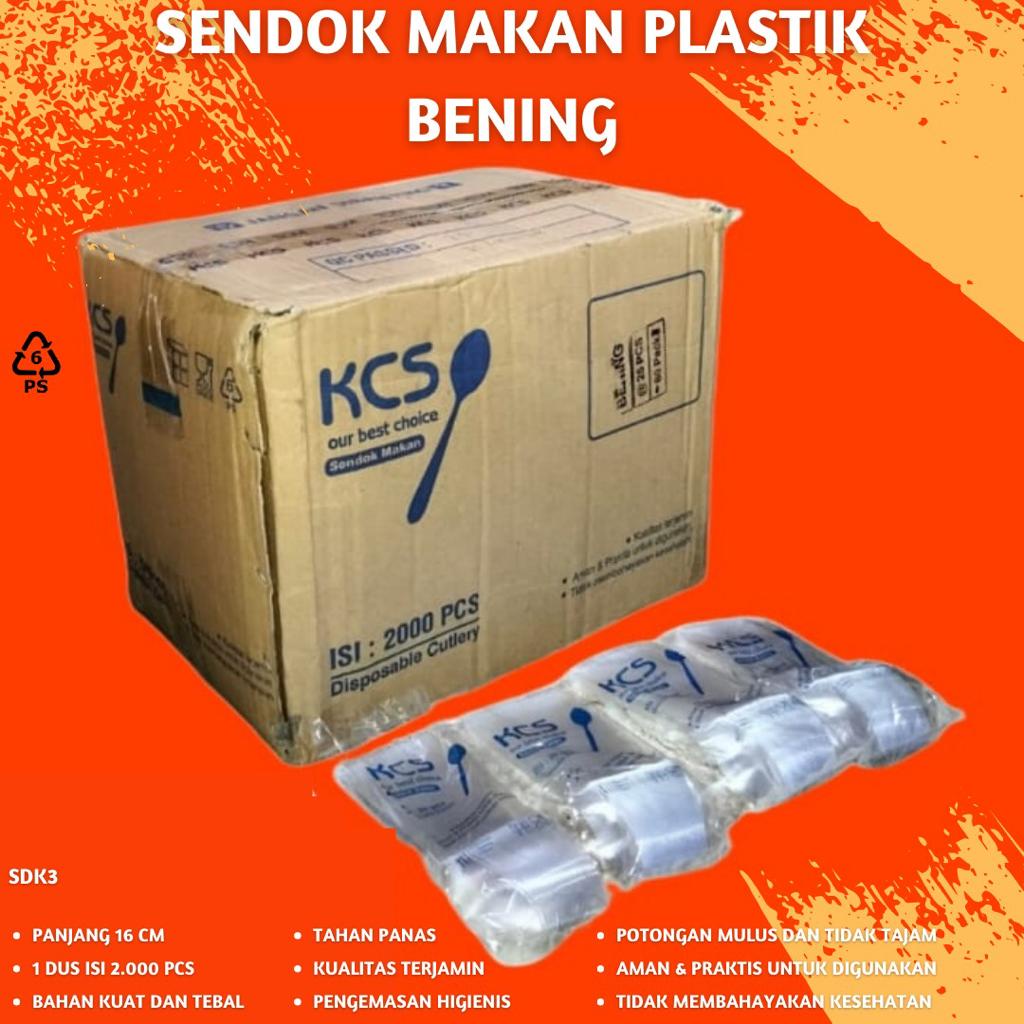 Sendok Makan Sendok Plastik Bening (Isi 25 Pcs-SDK3)