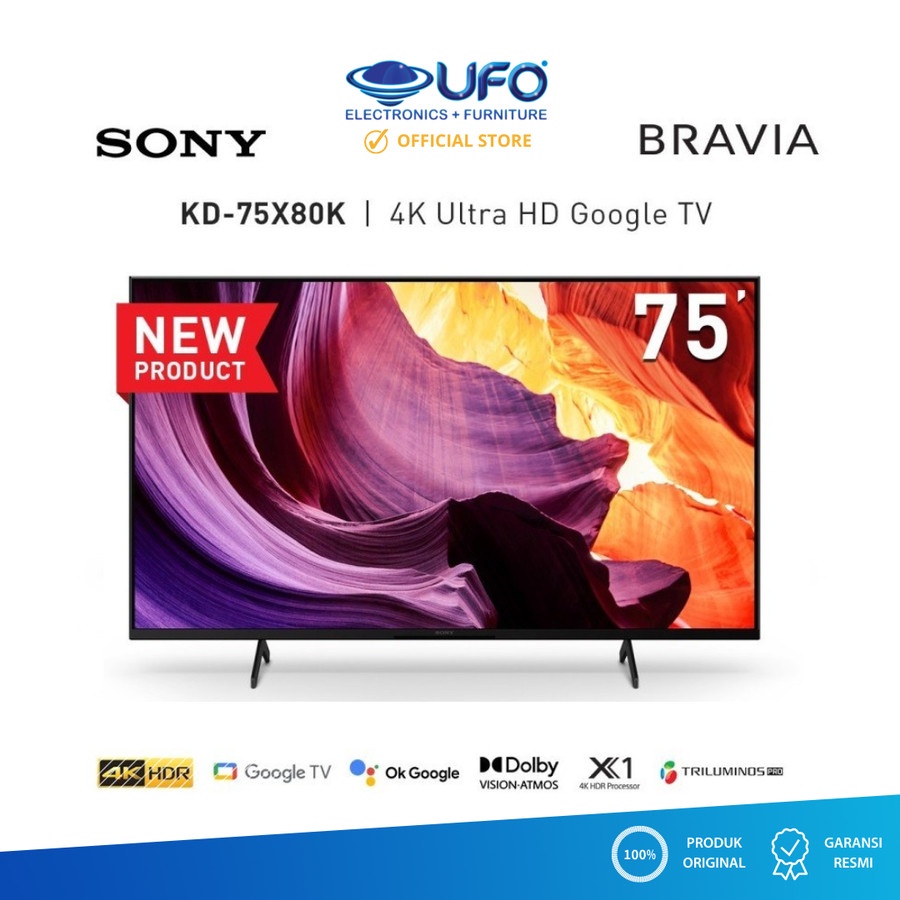 Sony 75 Inch Led UHD 4K HDR Smart Android Google TV KD75X80K