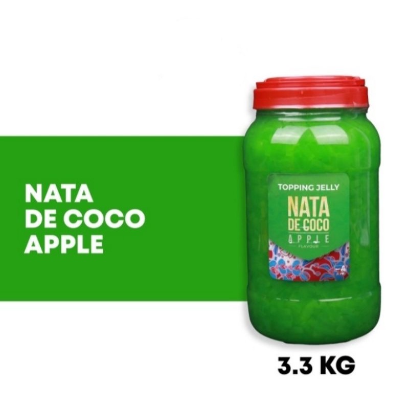 topping jelly nata de Coco original rasa apel 3,3 kg premium merk itpin jelly kenyal drink