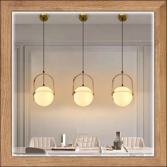 Lampu hias gantung bola kaca MODERN COLONIAL OVAL GLASS simple elegan minimalis pendant light living