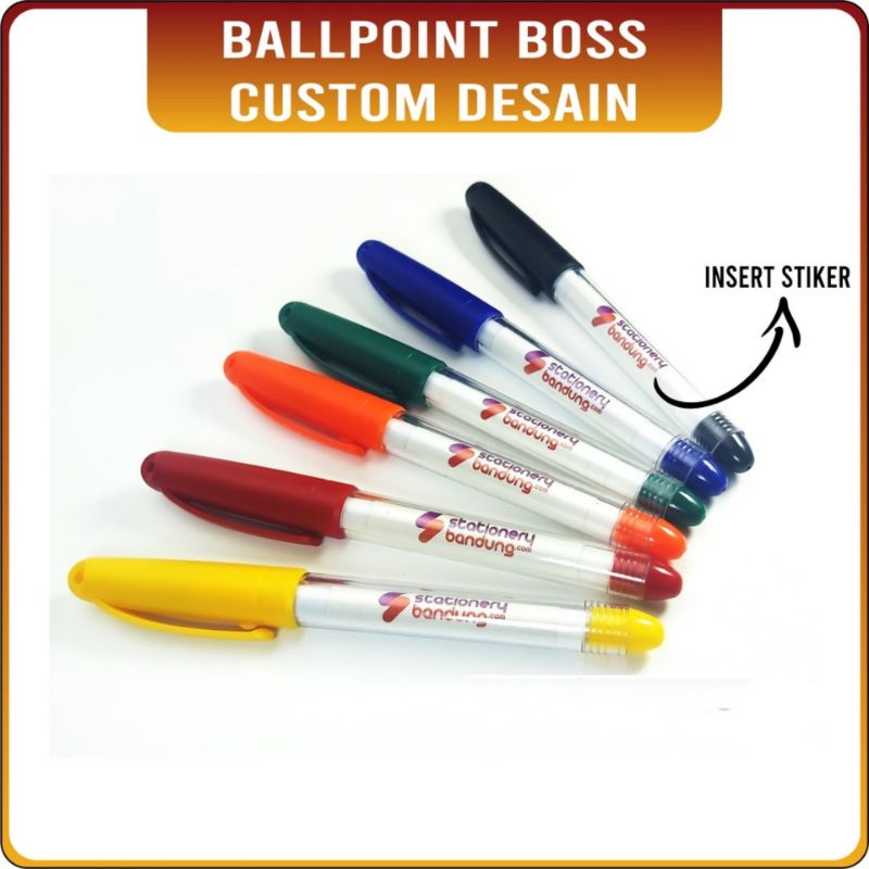 

Ballpoint Pulpen Bolpen Boss custom desain Pen bos insert stiker murah