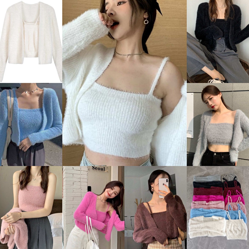 Monica Cardigan rajut lengan panjang model all-match gaya Korea