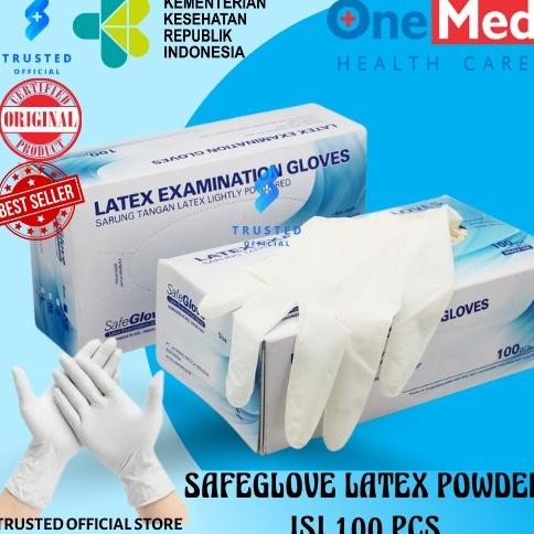 ```````] Safe gloves sarung tangan latex - 100 pcs. Grosir termurah