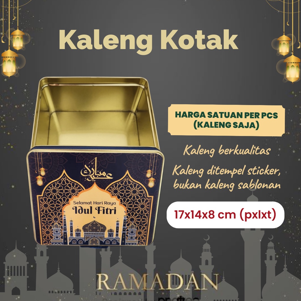 Box Hampers Lebaran Kaleng Kotak Idul Fitri Toples Kue Kering Navy Fitri by Soogan