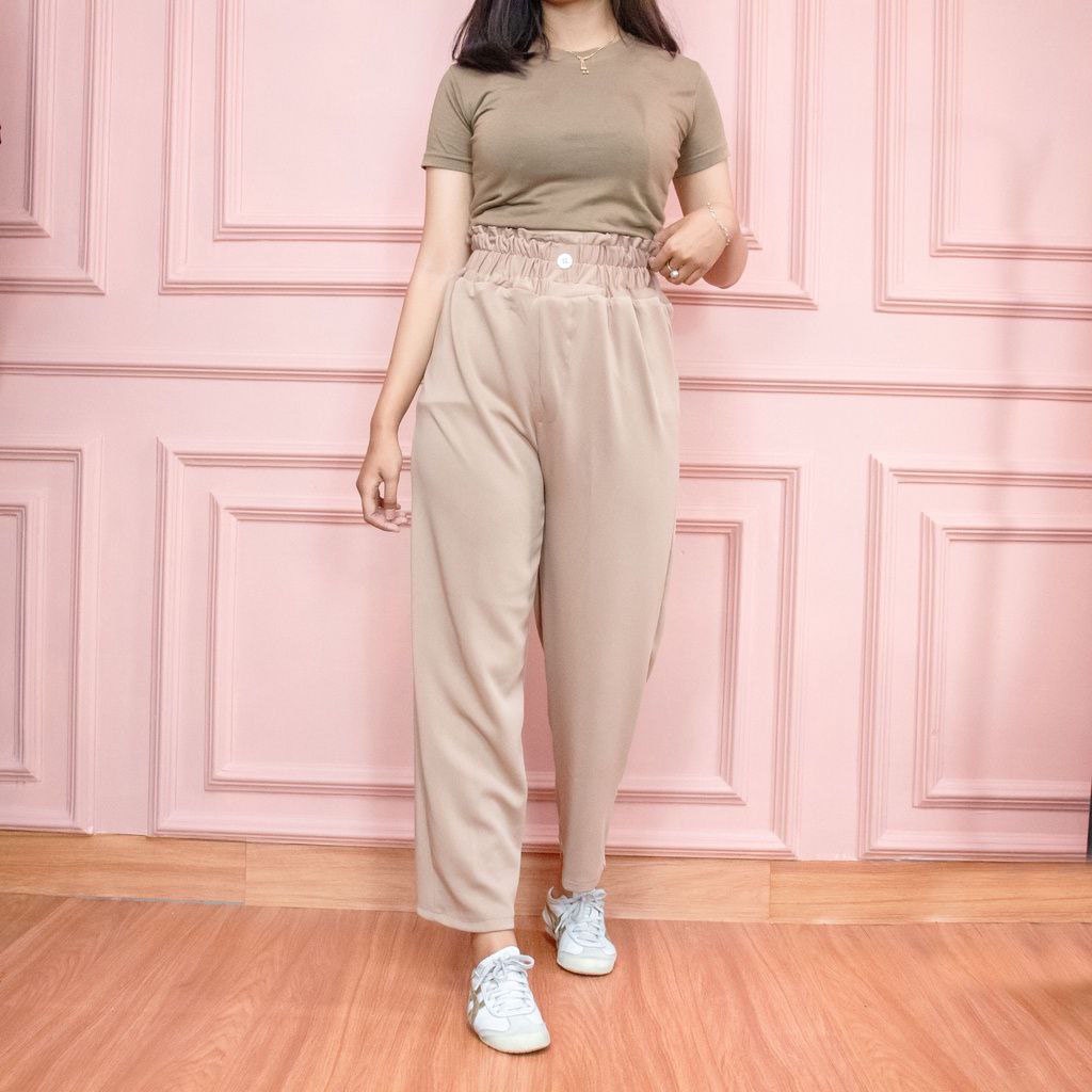 Celana Kulot Crinkle Airflow Loose Pants Variasi Kancing