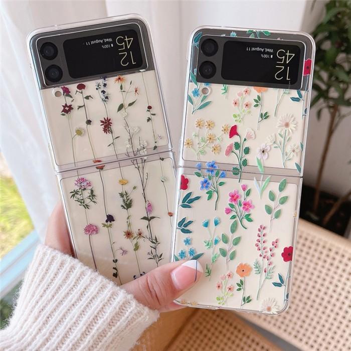 Ready Flower Clear Case Casing Samsung Z Flip 4 5G Z Flip4 Zflip Lucu