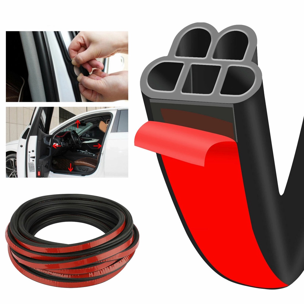 5meter Strip Segel Pintu Mobil Perekat Bentuk b weatherstrip seal Karet Peredam Suara Aksesoris interior Mobil