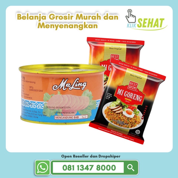 

PAKET - MALING FYF PORK CANNED DAGING BABI 397G + BEST WOK ORI (2PCS)