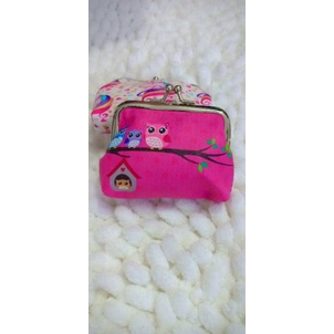 BS044 Dompet Koin Mini motif print kartun burung/unicorn