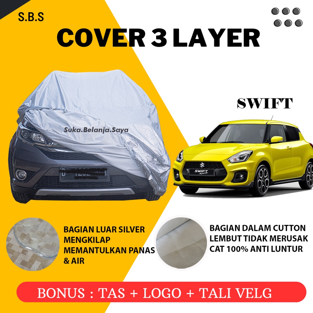 Extra OUTDOOR Premium Body Cover Mobil swift Sarung Mobil Swift/mirage/brio/brio rs/brio lama/new brio/all new brio/brio 2022/brio satya/jazz/jazz lama/jazz idsi/jazz ge8/jazz gd3