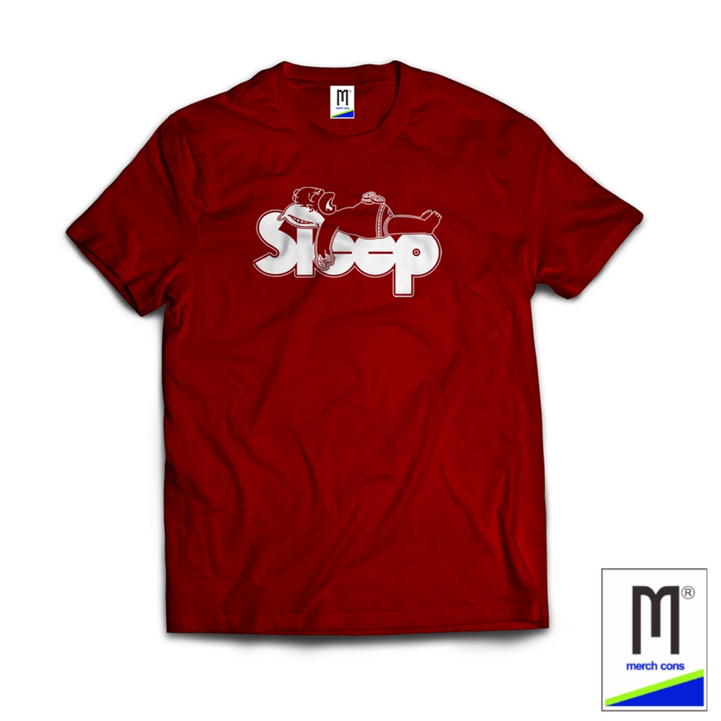 KAOS BAND SLEEP MAROON TAG MERCHCONS SIZE LUAR / KAOS MUSIK DISTRO