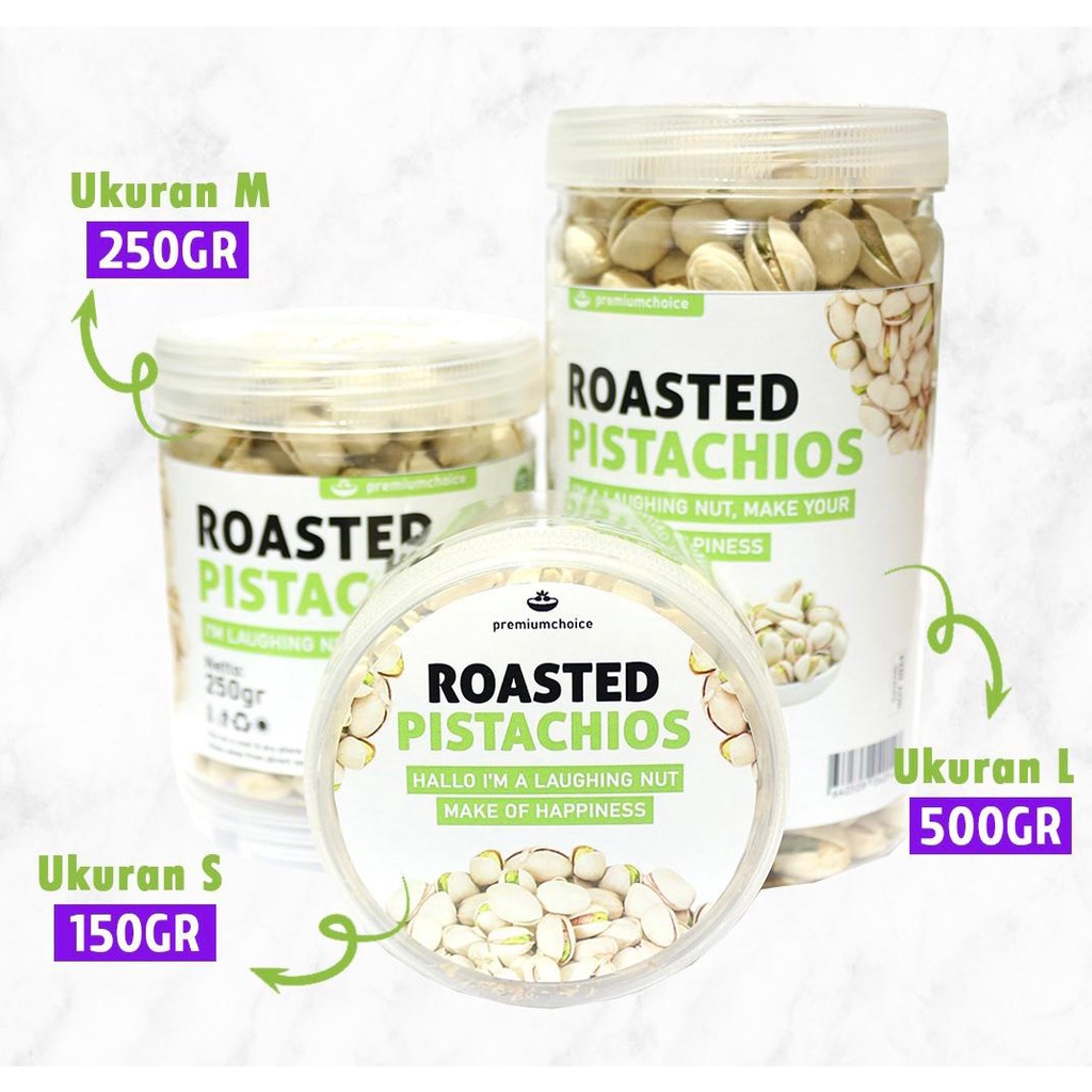 

ROASTED PISTACHIO KACANG FUSTUK Panggang Large Jumbo Renyah Gurih Untuk Cemilan