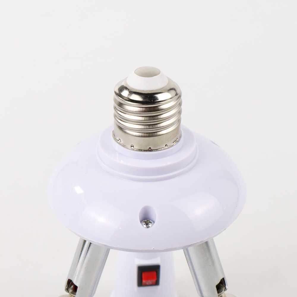 Fitting Lampu Bohlam Studio LED Cabang 3 with Switch 220V E27 - E344 - White