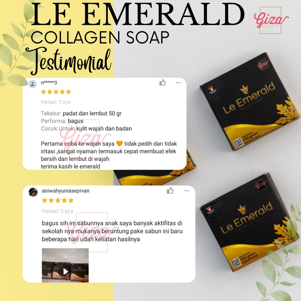 [Beli 3 Lebih HEMAT] Sabun Le Emerald Collagen Sabun Pencerah, Pemutih Wajah dan Badan