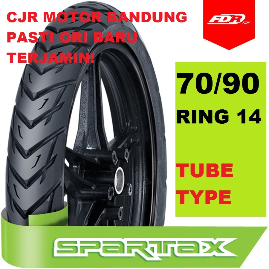 Ban Luar FDR Spartax 70/90 ring 14 TUBE TYPE ban depan motor MIO Sporty Smile M3 J Fino Vario Beat