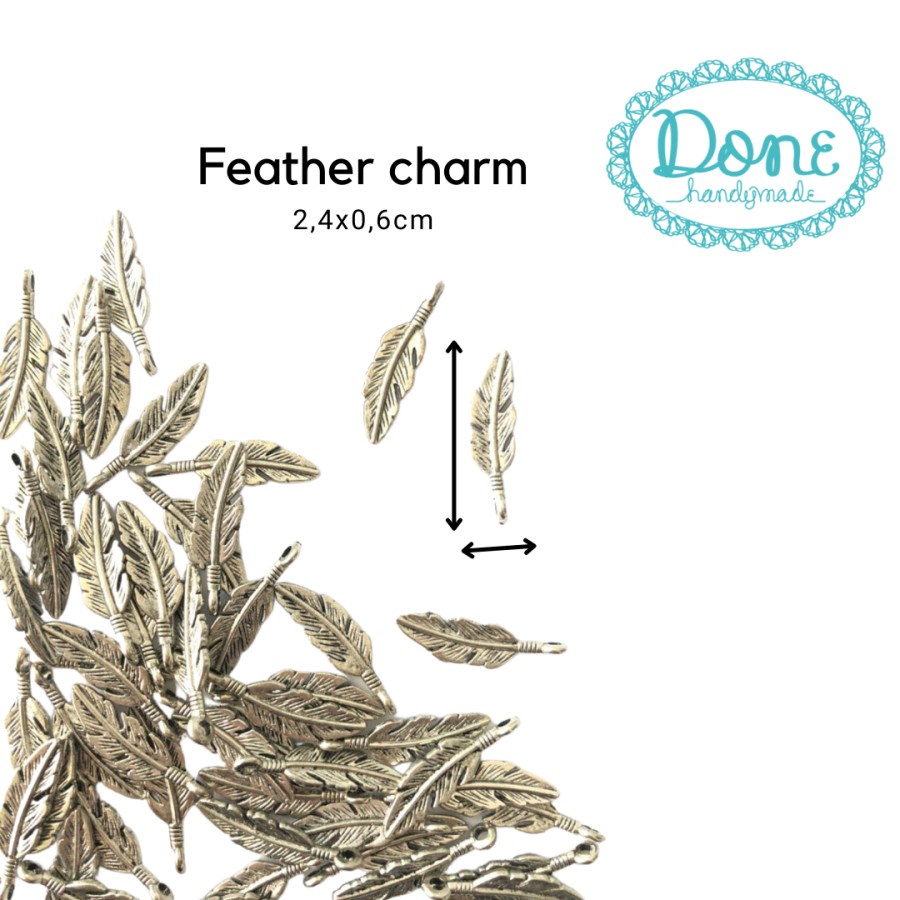 Feather charm bulu angsa unggas aksesoris liontin pernak pernik