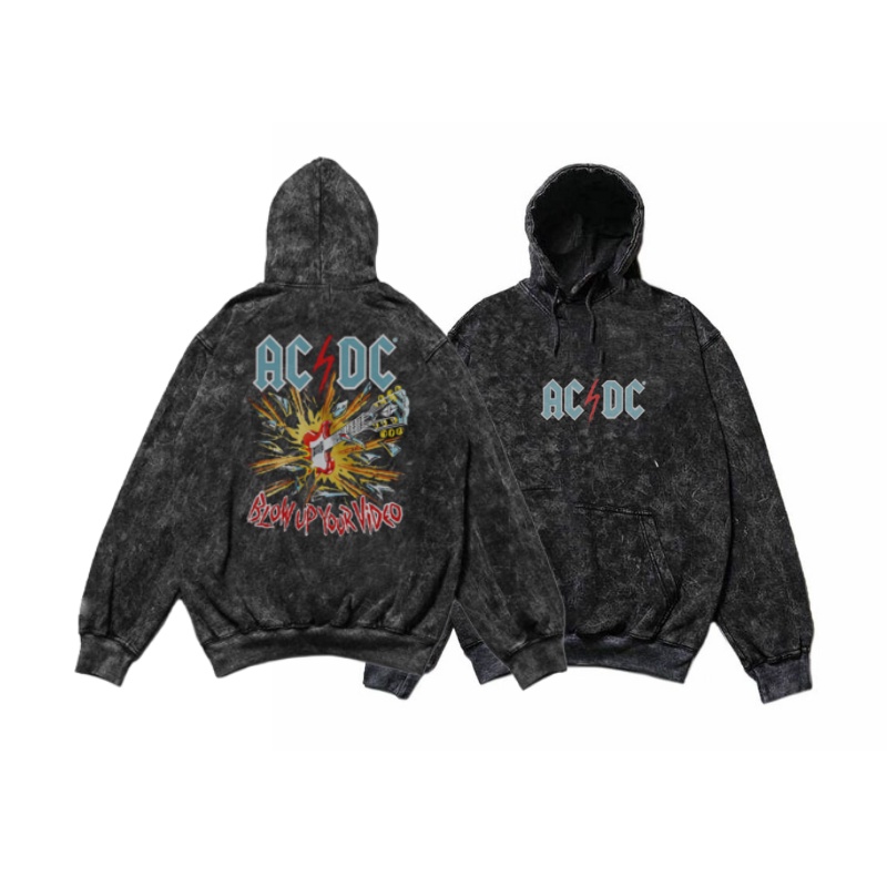 Jaket Sweater Hoodie Acdc X Band Metal Hodie Sandwash Pria Premium Quality