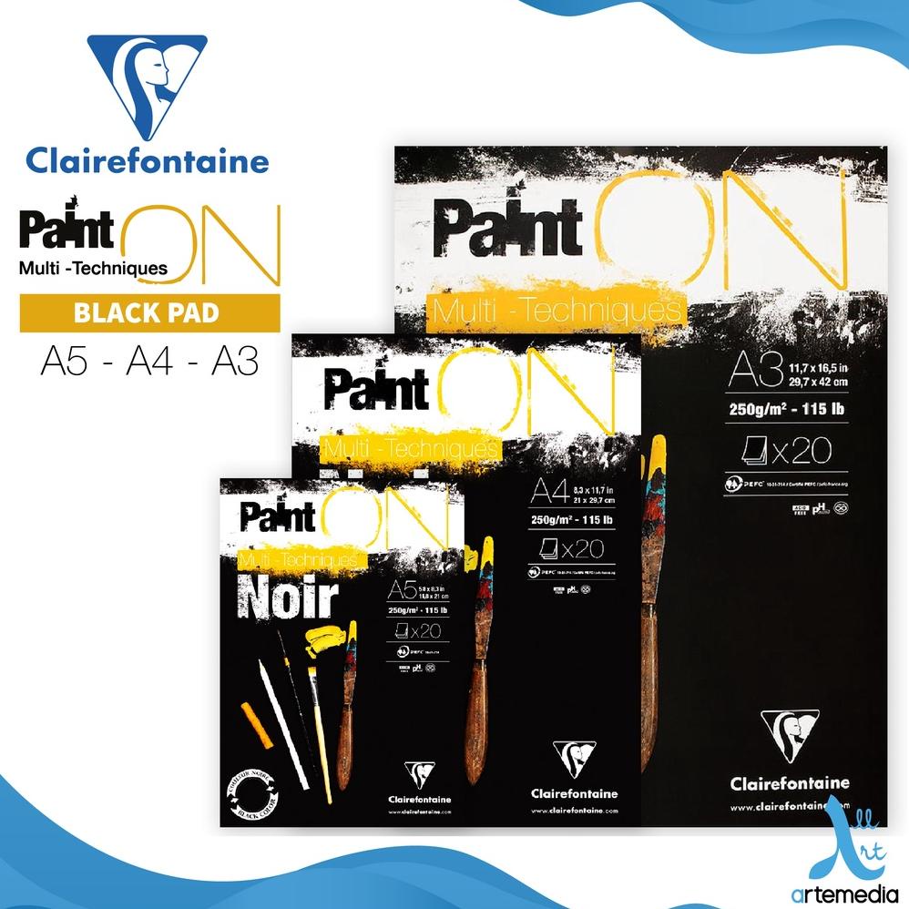 

Kertas Gambar Warna Clairefontaine Paint On Black Multi Technique Sketch Pad Sketchbook