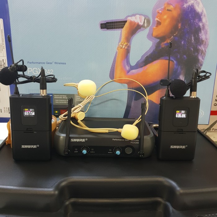 Mic Wireless Shure Pgx 242 ( Clip On + Clip On )