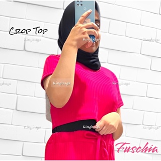 Kaos Atasan Crop Top Wanita Lengan Pendek