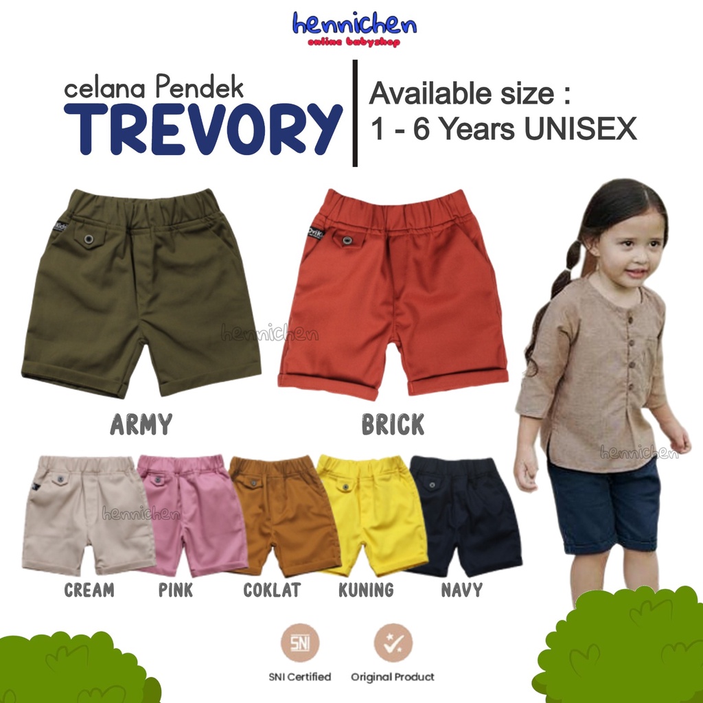 CHINOTONE TREVORY Celana Pendek Anak Chino Kancing Unisex Celana Anak (1-6 Tahun) OVIKIDS