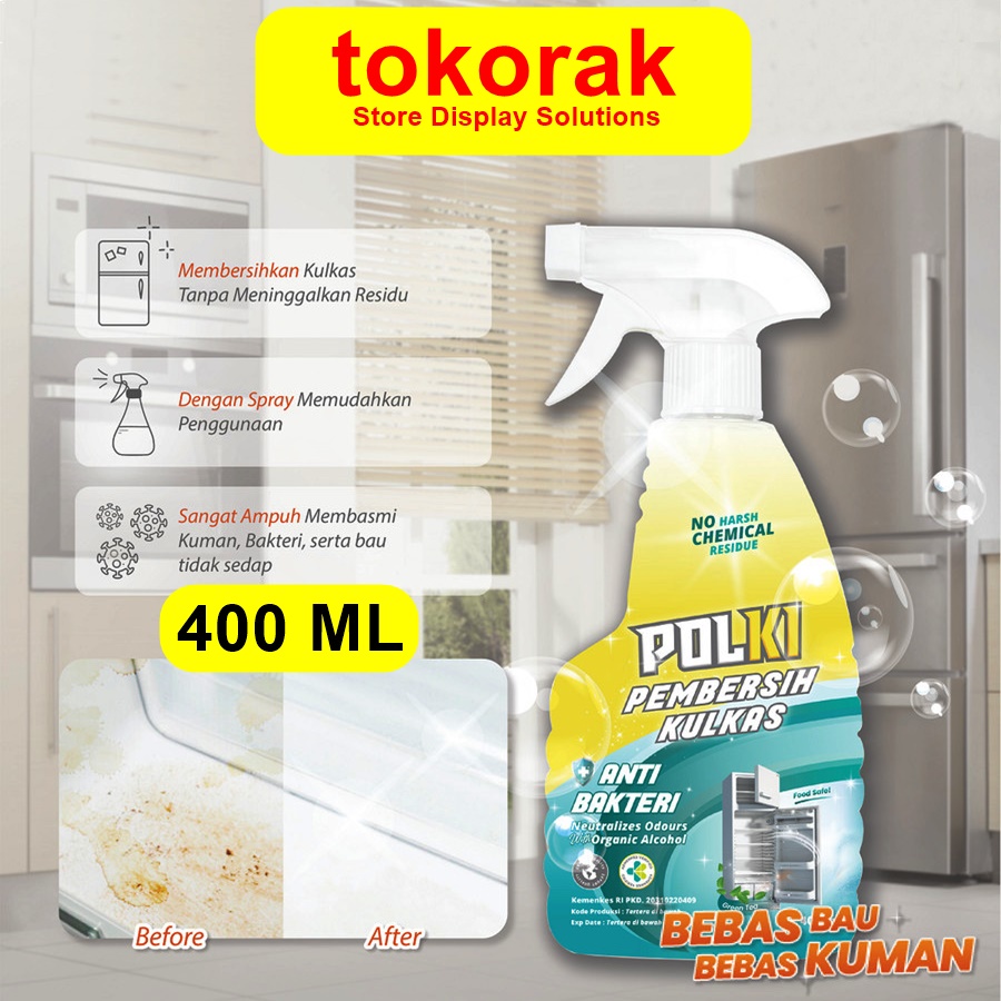 POLKI PEMBERSIH KULKAS 400ML CAIRAN ANTI BAKTERI 400 ML REFRIGERATOR