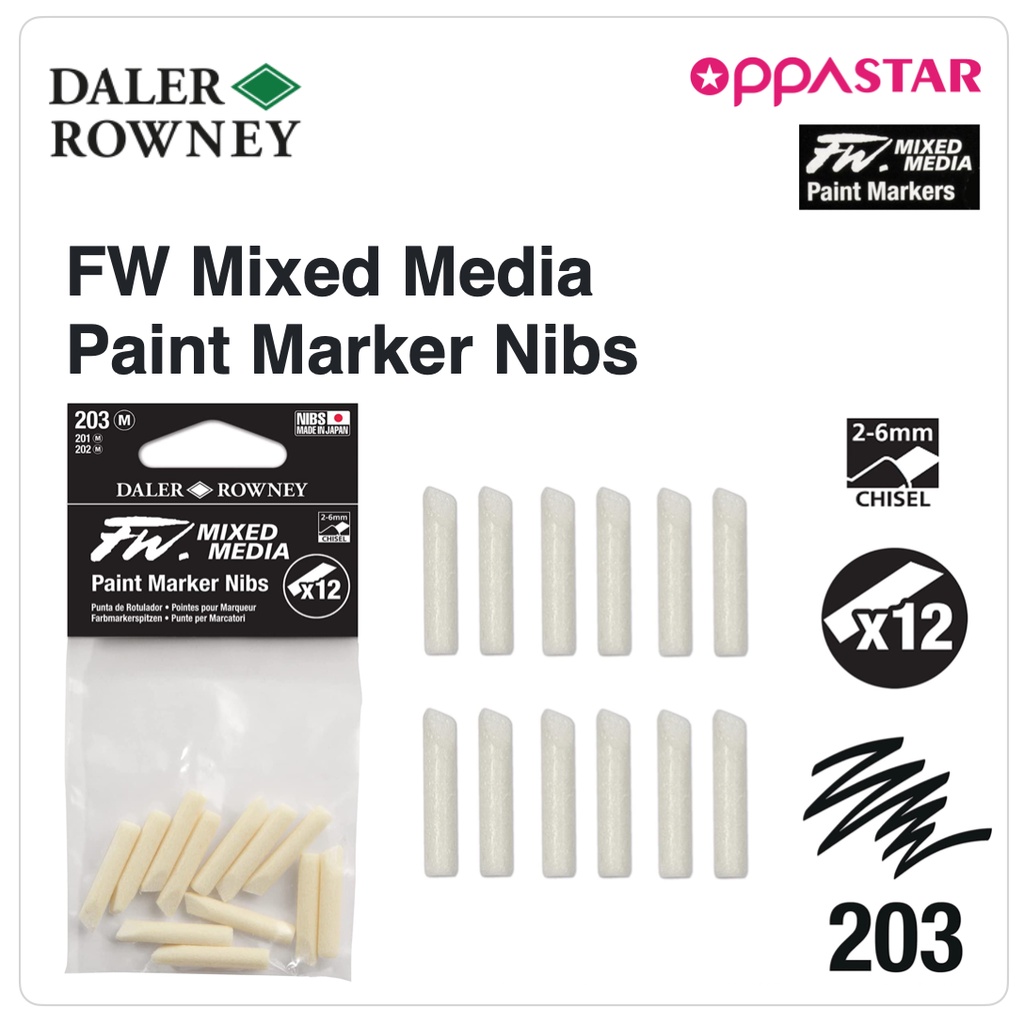 

Nibs - FW Pen Marker Mixed Media 203 M 2-6 mm 160323203