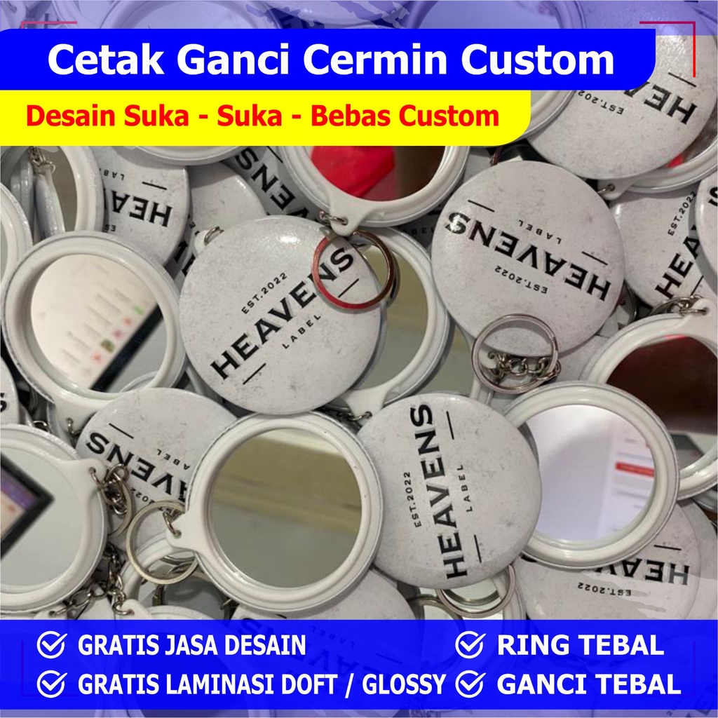 Gantungan kunci cermin custom custom ganci cermin