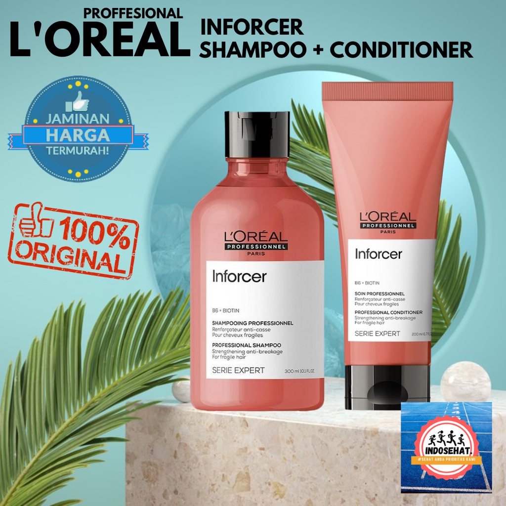 LOREAL Serie Expert Inforcer Shampoo Conditioner - Nutrisi Perawatan Rambut Rusak Bercabang Patah