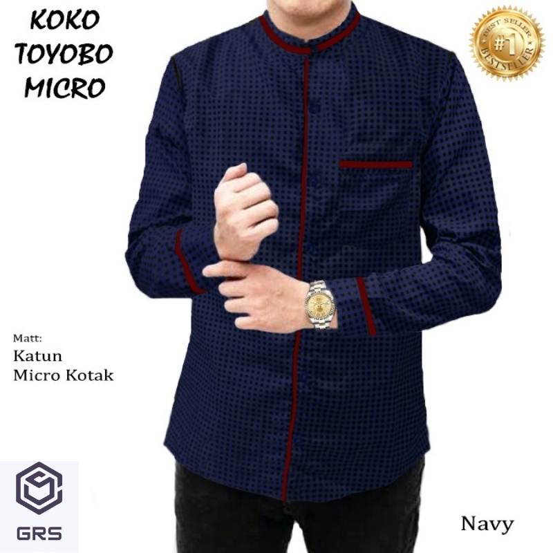 KEMEJA KOKO Baju koko pria LENGAN PANJANG TOYOBO MICRO Baju Koko Pria