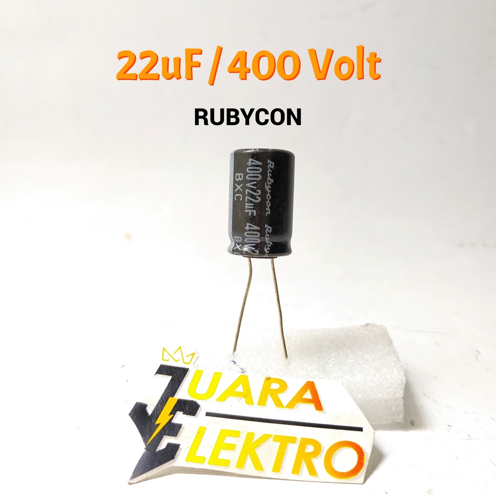 KAPASITOR ELCO 22uF / 400V | Capasitor Elko 22 uF/400 Volt RUBYCON