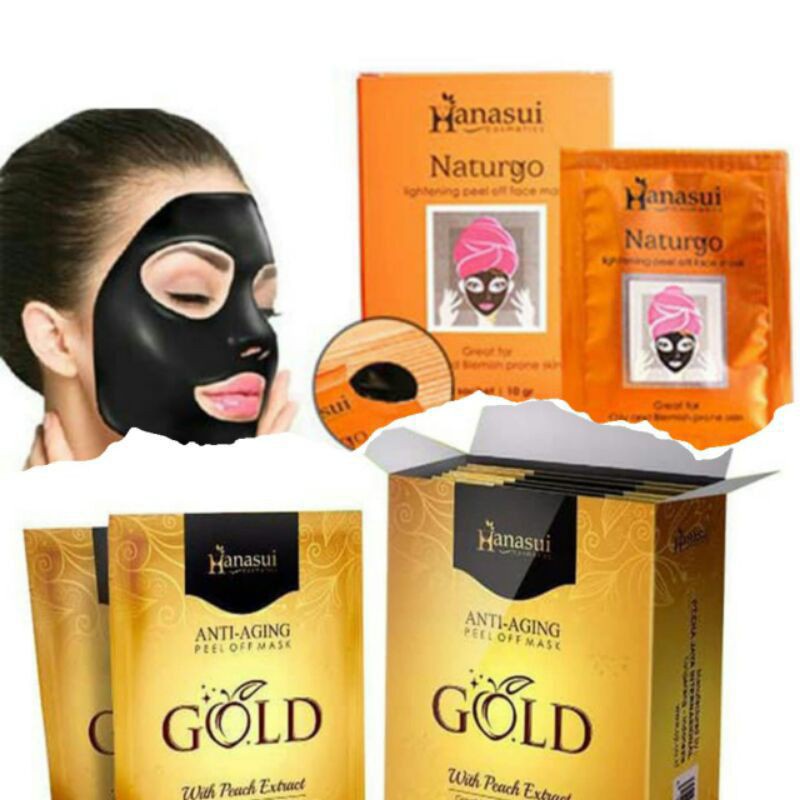 ⭐️ Jendela Kosmetik ⭐️ Masker Hanasui / Masker Naturgo / Naturgo / Hanasui Naturgo / Masker Muka / Masker black / Masker Gold ( 13 )