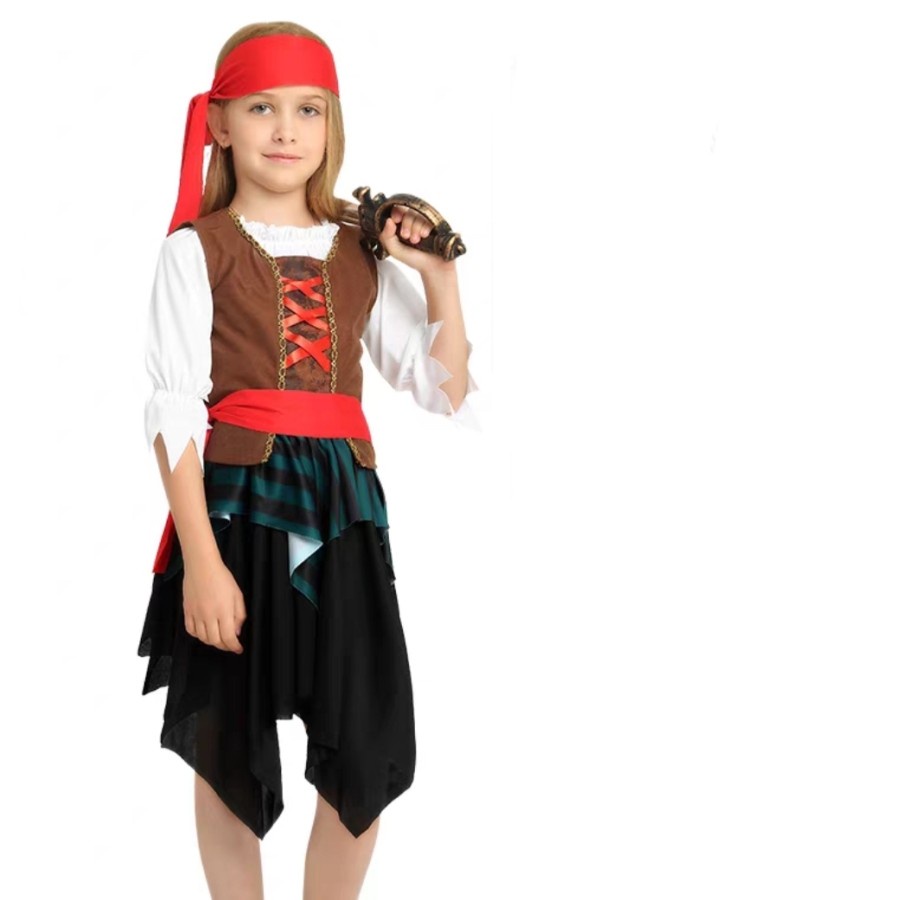 Jack Sparrow Pirate of The Caribbean Halloween Costume Bajak Laut