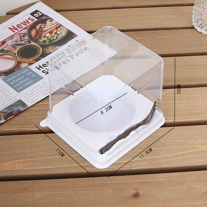 Box kue bento - bento cake box dengan garpu