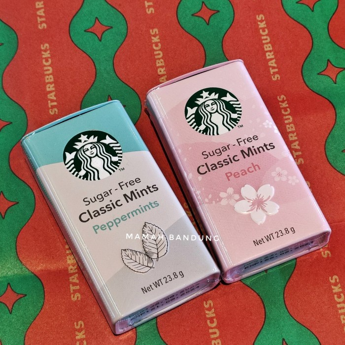 

Permen Starbucks Sugar Free Classic Mints Peppermints Peach Candy