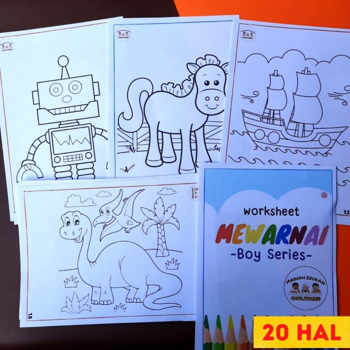 

DN40- Buku Mewarnai Anak TK Paud 2 3 4 5 6 Tahun Menggambar Coloring Book - BoyColoring 20 KODE 212