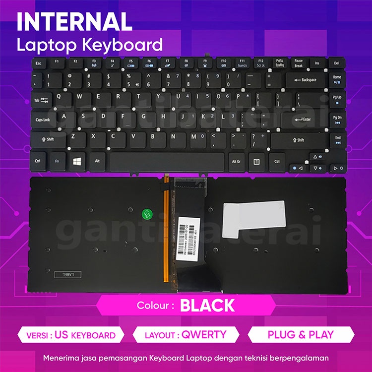 Keyboard Acer R7-571 R7-572G R75-572 Backlight Lampu