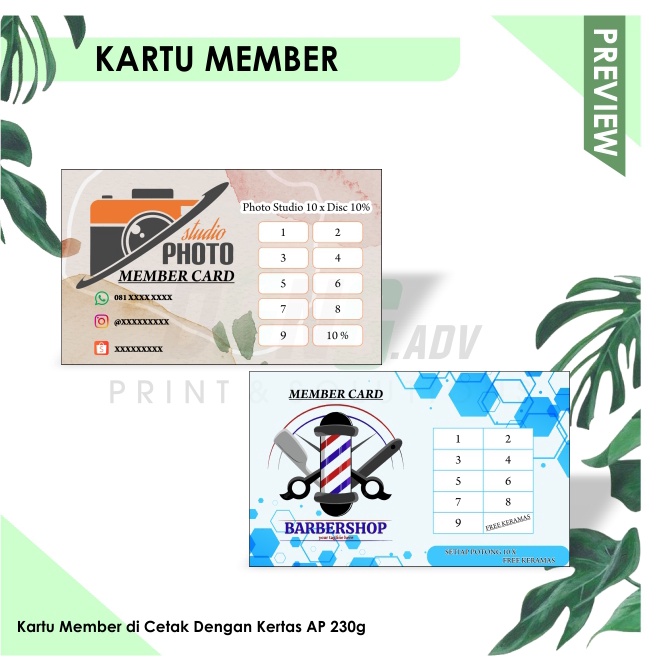 

CARTU MEMBER / MEMBER CARD / LOYALTY CARD / KARTU DISKON